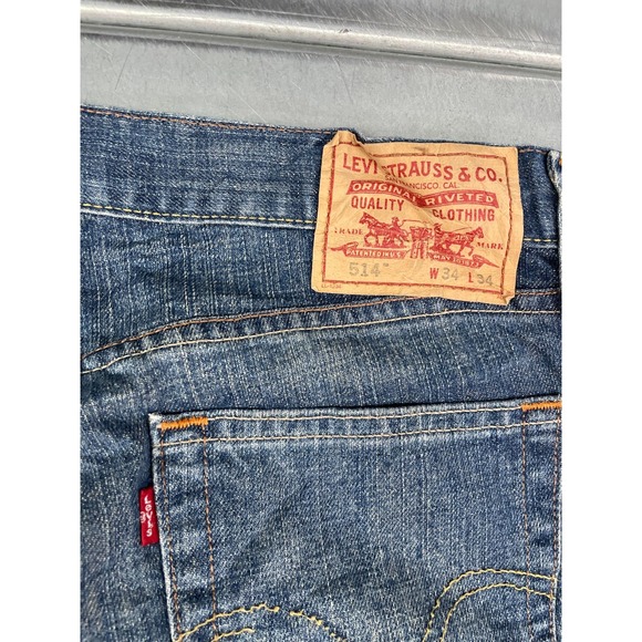 Vintage Levis 514 Slim Straight Mens 34X31 Blue Medium Wash Denim 100% Cotton - Picture 13 of 14